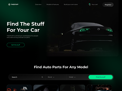THESTUFF - marketplace for resale car parts branding car car site graphic design logo marketplace minimal selling site ui ui design uiux webdesign