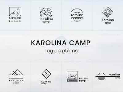 Logo options for "Karolina Camp" brand ui branding camp logo graphic design line logo logo logo design minimal minimal logo simple logo ui vector