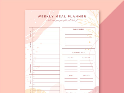 Weekly Meal Planner by Tania Nasrin on Dribbble