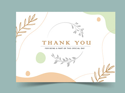 Thank you card card graphic design thank you card thanks card vector art vector card weeding card