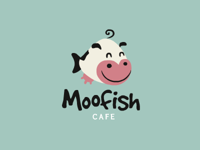 Moofish animal cow fish illustration logo moo swim udder