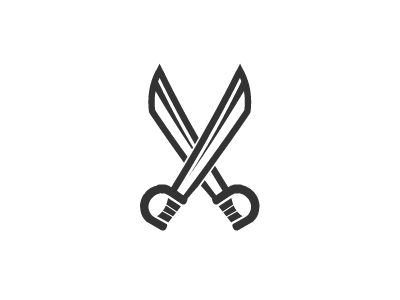 Hair Slayers crossed hair illustration logo scissors slayers swords
