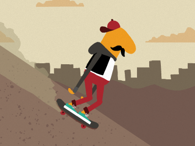 Skate Dream animation dream hat moustache skate skater sport