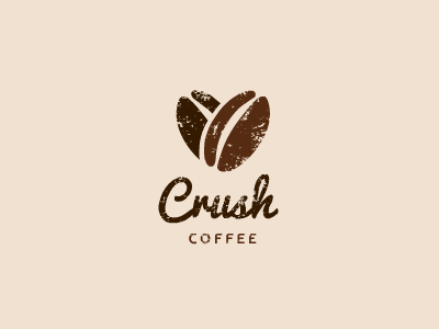 Crush Coffee bean brown coffee crush heart iced illustration logo
