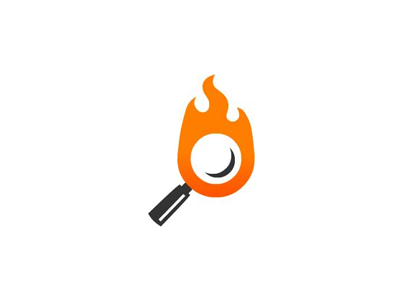 Search fire flame glass hot logo magnifying search