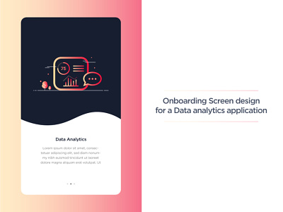 Onboarding screen for a Data analytics application android chatapplication illustration interaction minimal design mobile app design productdesign ui ux