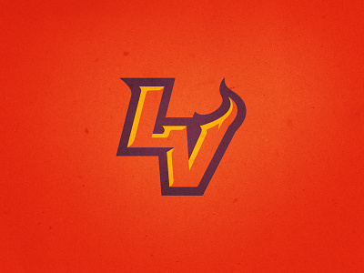 Vegas flame ligature lv monogram sports type typography vegas