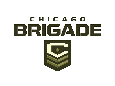 Chicago Brigade army c chicago football insignia letters logo military sports stencil war wwii