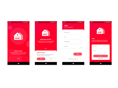 warung PAUD apps adobe xd android app android pie android ui branding flat interace interaction design logo mock up ui ui ux