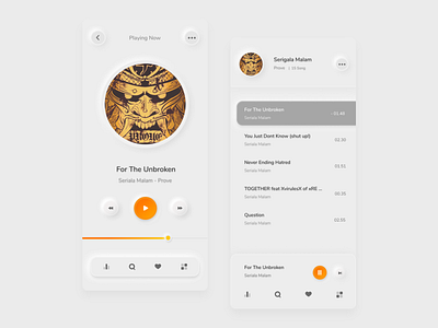 Skeuomorphic/Neumorphism Music Player App