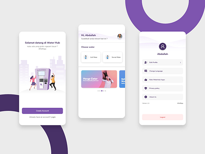 Water hub ( Free water refill station ) adobe xd android app clean ui design figmadesign flat icon illustration illustrator interace interaction design ios iot iot development iotapps simple clean interface ui ui ux