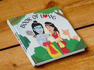 Book of Love book caricature cartoon comic cute design faces flat graphic illustration lords love ram seeta vector wedding