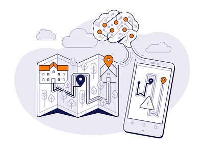 Location technology illustration branding design flat illustration vector web