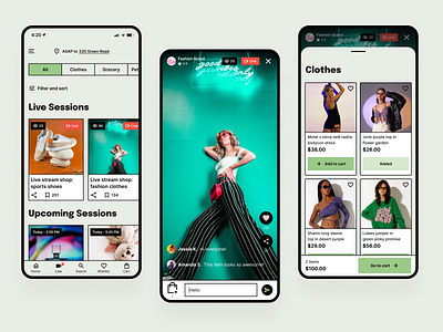 E-Commerce Mobile App app design ecommerce livestreamshopping mobileapp shopping ui ux webdesign