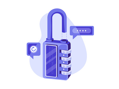 Reset Password cryptocurrency design flat illustration lock password ui web