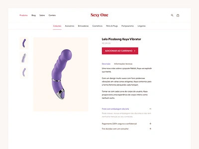 Sexy One – Product page ecommerce erotic minimalist one product sex sexy store toys