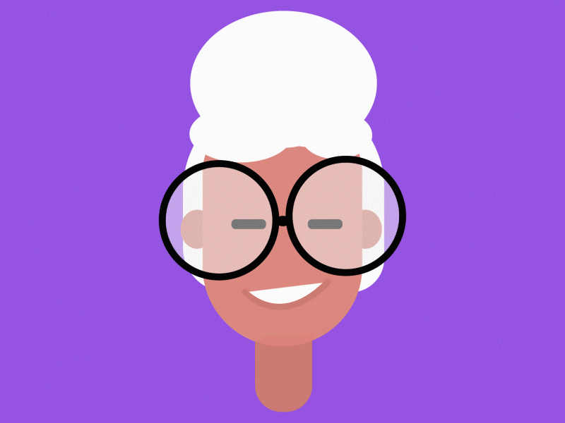 Grandma Face Pseudo 3d 3d after effects animation animation design face illustration pseudo