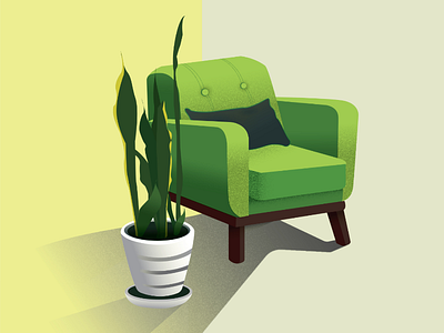 green sofa