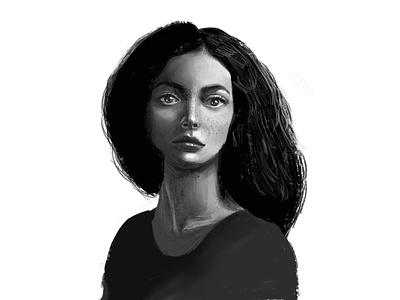 Girl2 black flat girl illustration