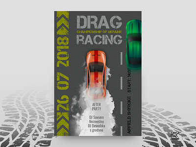 Drag Racing Poster car concept design drag graphicdesign poster invite kirreal racing speed