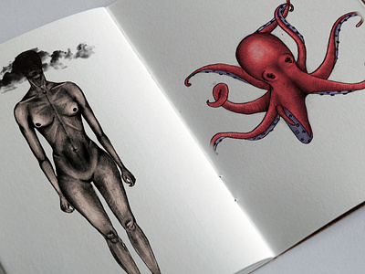 Organic Sketches creature drawing human body octopus pencil sketch