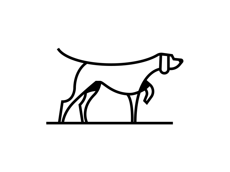 it's a dog dog hound dog illustration line drawing logo