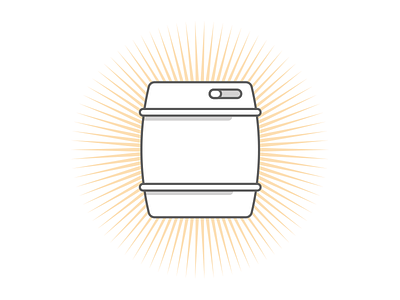 Oh Holy Keg flat illustration keg sun burst tapp