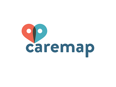 Caremap Logo branding carekit health health tech heart logo map medical pin