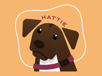 Hattie dog illustration pit bull