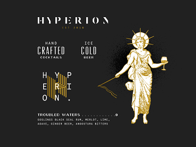 Hyperion bar branding cocktail helios hyperion identity logo speakeasy