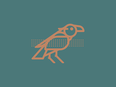 Raven asheville bird branding craftsman illustration logo raven thick lines