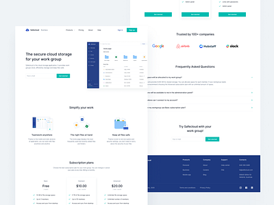 Safecloud Business Landing Page