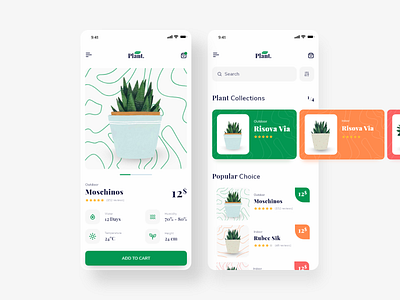 Daily UI 012 - Plant Application 012 12 challenge color dailyui decor design ecommerce plant shop shopping cart tree ui wave