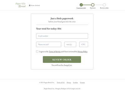 Credit Card Checkout #002 #DailyUI bakery checkout checkout form checkout page checkout process credit card credit card checkout dailyui ui