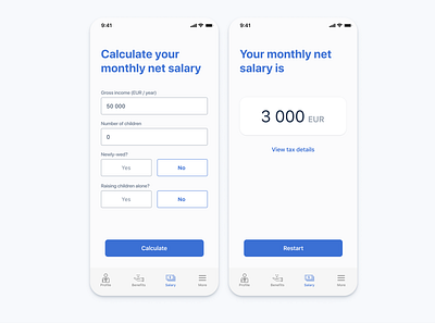 Salary Calculator #004 #DailyUI calculator calculator app calculator ui dailyui dailyui004 mobile app salary ui