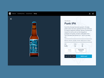 E Commerce Shop (Single Item) #012 #DailyUI beer brewery checkout dailyui ecommerce interface online shop online store shop ui