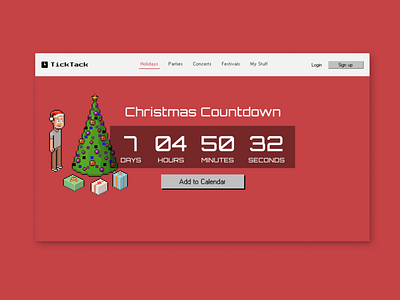 Countdown Timer #014 #DailyUI christmas clock countdown timer counter dailyui dailyui014 interface retro timer ui