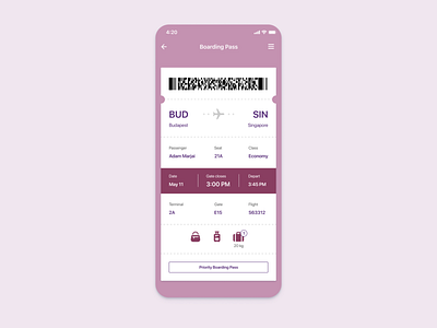 Daily UI 24 — Boarding Pass