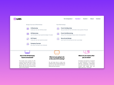 Daily UI 27 — Dropdown daily 100 challenge dailyui design dropdown education interface mega drop down mega menu menu navigation navigation menu purple ui ux webdesign xlabs