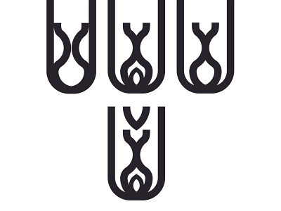 For U design flat icon identity lettering logo minimal vector