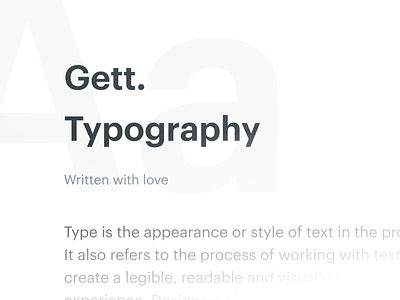Gett. Typography design system product design type system typography ui ux