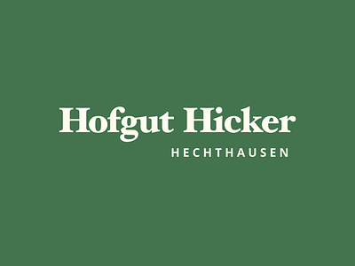 Hofgut Hicker Logotype farm green logo logotype orchard serif type typography