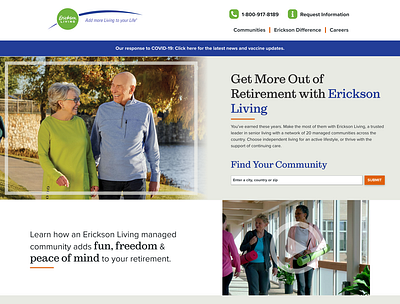 Erickson Living Redesign Homepage bootstrap 4 css3 drupal8 html5 jquery ui