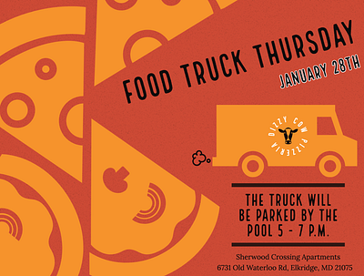 Food truck Thursday Event Flyer design illustration vector