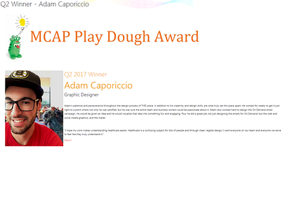 MCAP Play Dough Award Winner Bio Expanded