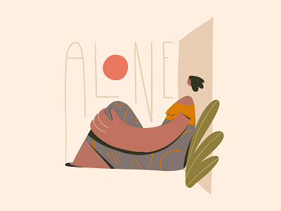Alone alone art direction character design illustration maya angelou poem