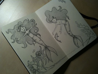 Moleskine Mermaids illustration moleskin moleskine sketch