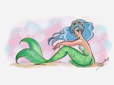 Mischievous Mermaid characterdesign mermaid mermay sketchbookpro