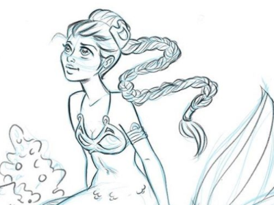 Mermaid Leia - MerMay Day 4 characterdesign madewithmischief mermaid mermay princessleia starwars