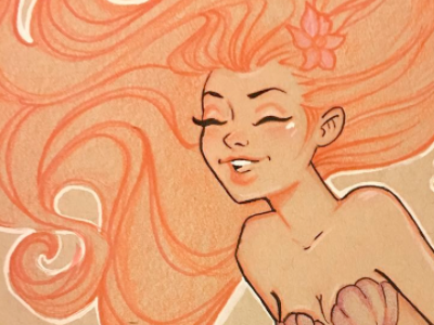 Joyous Mermaid - MerMay Day 1 characterdesign coloredpencil mermaid mermay sketch